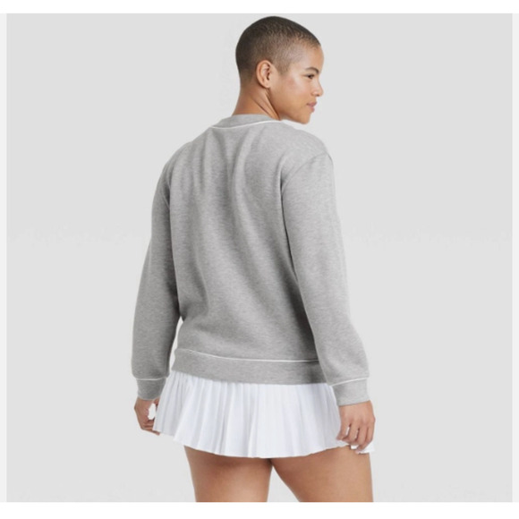 NWT Piped Button-Up Cardigan - All In Motion Gray Small - Picture 3 of 9